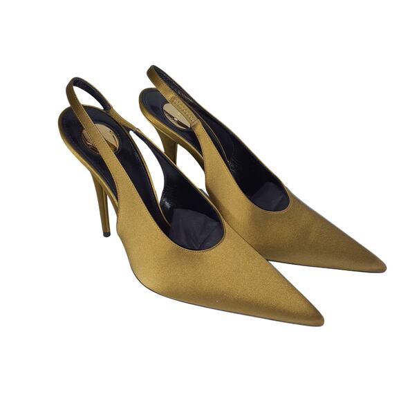 Saint Laurent Satin Slingback Pumps - Size 7 - Picture 3 of 7